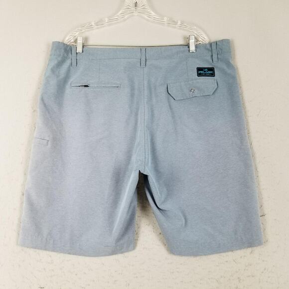 Pelagic Mako Hybrid Shorts Mens 40 Blue Performance Fishing Water Repellent Logo - Picture 9 of 16